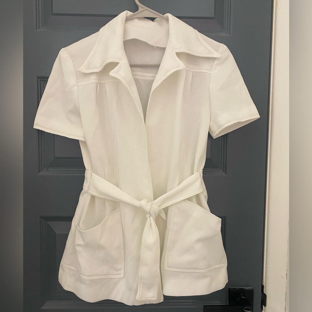 White belted vintage 70s top